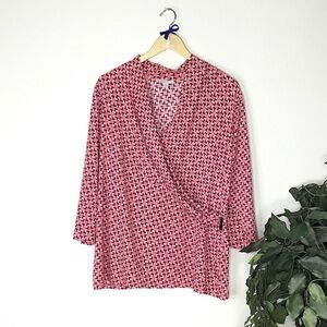 PLUS Charter Club Faux Wrap Blouse